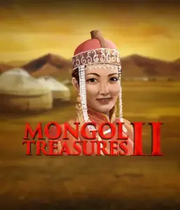 Explore the captivating history of Mongolia with the Mongol Treasures 2 game by Endorphina, showcasing a graceful Mongolian woman clothed in traditional attire against a pastoral Mongolian steppe backdrop. This graphic captures the beauty of Mongolian culture, delivering a distinctive gaming experience. 